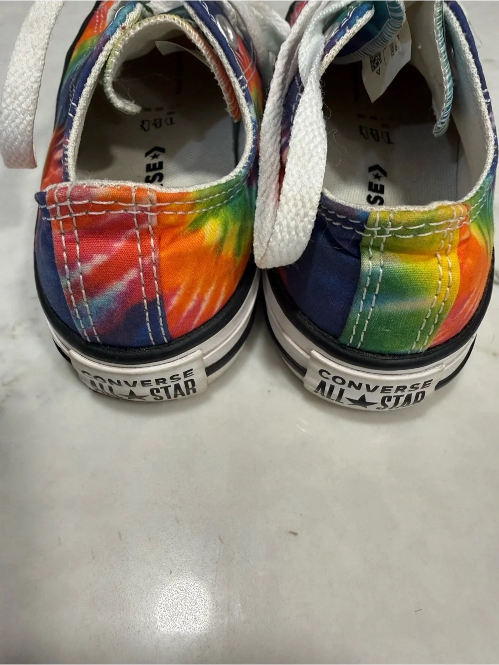 Converse Kids Rainbow Tie-Dye Low Top Sneakers with White Accents